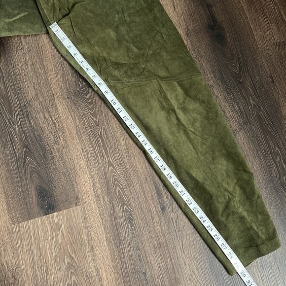 Vintage Erez Sport Green Suede Leather Pants Size Large Elastic Waist - Picture 9 of 9